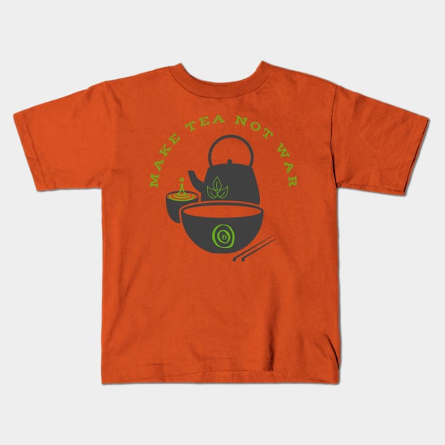 Make Tea Kids T-Shirt by Bear Cave 